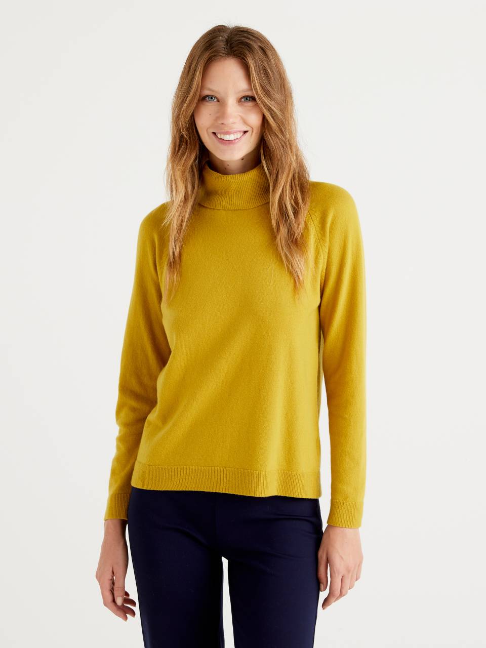 Yellow turtleneck sweater women's best sale