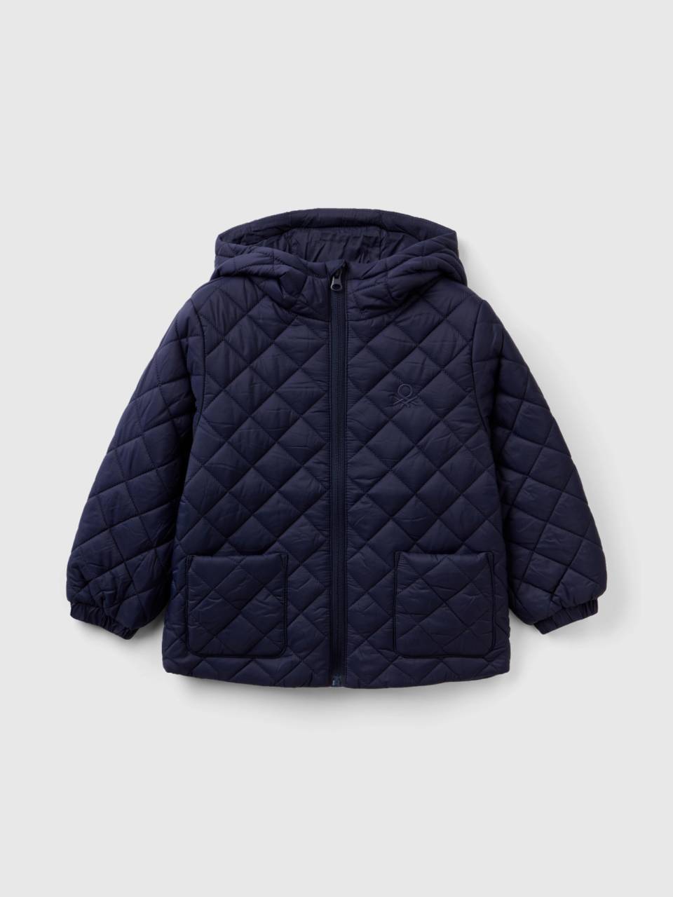 Quilted jacket with hood Dark Blue Benetton